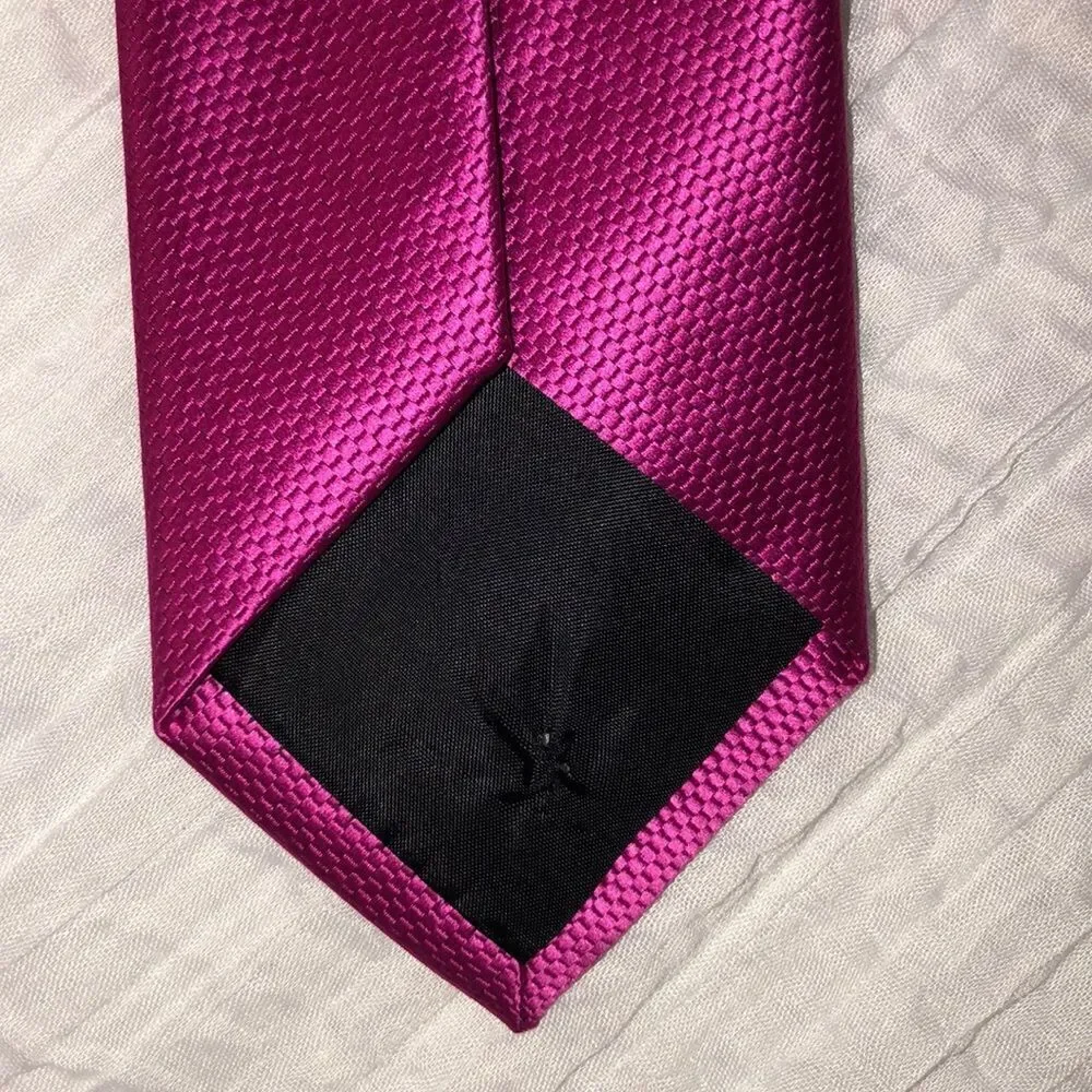 Nick Graham Stunning Fuchsia Pink Textured Polyester Tie
